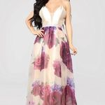 Soiéblu NWOT Ivory Floral Satin Gown ✨ Photo 0