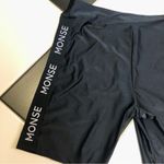 MONSE Stretchy Biker Shorts Black & White Logo Side Stripes Athleisure Scuba szL Size L Photo 8