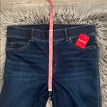 Spanx NWT high rise pull on stretch flare jeans midnight shade wash L Photo 6