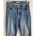 GRLFRND  Natalia High Rise Ankle Cropped Blue Denim Raw Hem Size 27 Ma Belle Amie Photo 4