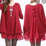 Red ruffle bohemian bow back dress NWT Photo 1
