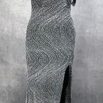 City Triangles  Womens‎ Gown Size 9 Metallic Beaded Halter HOCO Formal Prom Y2K Photo 0