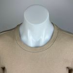 ZARA Beige Crew Neck Long Sleeve Stretch Ribbed Knit Fitted Bodysuit Top Size M Photo 3