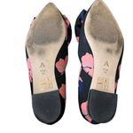 Anthropologie  Shoe SlipOn Bow Floral Print Satin Point Toe Blue Pink Blk. 8.5 Photo 6