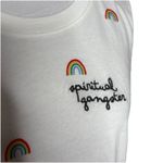 Spiritual Gangster Rainbows White Boxy Crop Tank Top Size Large Womens Photo 1