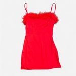 White Fox Boutique BOGO  Start of Something Feather Mini Dress in Red Size Medium Photo 1