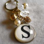 Source Unknown NWT S Monogram Bag Charm Purse Tassel Beaded Gold Tone 3.5" Keychain Photo 0