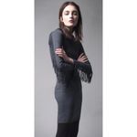 Yoana Baraschi Raven Fringe Charcoal Wool Dress Photo 2