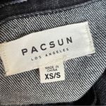 PacSun  | Black Pinstriped Cropped Denim Jean Jacket Sz XS/S Photo 5