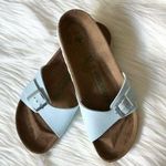 Birkenstock Retro Madrid Vegan Blue With Silver Buckle Size 41N New No Box Photo 0