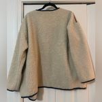 Paper Crane Sherpa Piping Trim Cardigan Photo 3