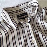 Something Navy  Striped Wide Cuff Button Down Blouse, XS Photo 5