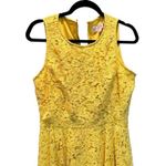 Nanette Lepore NWT Nanette Lepore Womens 10 Dress Midi Yellow Floral Lace Fit & Flare Lined Photo 1