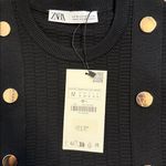 ZARA Black Sleeveless Knit Top with Gold Buttons Photo 1