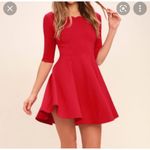 Lulus NWT  Tip the Scallops Red Scalloped Skater Dress size large Photo 1