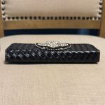 None Black Woven Wallet with large Fleur-de-Lis Accent Photo 11