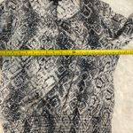 A Byer A. Byer smock banded waist black white snake print blouse top shirt womans L Photo 8