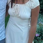 Francesca's Cream Ribbed Mini Dress With Bow Photo 0