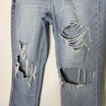 American Eagle  90s Straight Jeans Light Wash Distressed Size 12 Photo 4