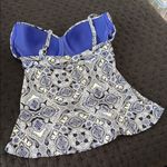 Soma Navy, Royal and White Bustier Swim Top Size undefined Photo 5