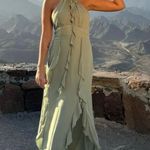 ZARA  dress maxi bohemian ruffled halter floral scarf wedding evening party Photo 4