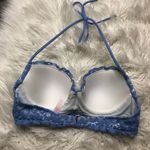 Victoria's Secret Victoria’s Secret blue lace halter bikini top 32B Photo 2