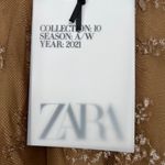 ZARA Combination Metallic Floral Mesh Skirt Special Edition Beige Size Large NWT Photo 10