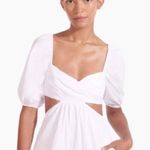 STAUD NWT Carina Cut Out Puff Sleeves Midi Dress Size XL White Romantic Feminine Photo 4