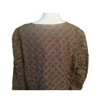 J.Jill  Brown Embroidered Cotton 3-Button Blazer - XL Photo 3