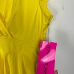 Betsey Johnson NWT Yellow Rockabilly Dress Sz 12 Pinup Girl Wrap Fit Flare Photo 4