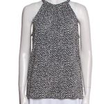 Diane Von Furstenberg  silk blend black/white print halter top blouse Size M Photo 0