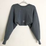 Alo Yoga Denim Knit Shawl Steel Grey/Anthracite XS/S Photo 4