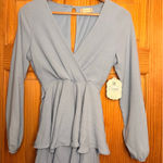 Altar'd State Altar’d State Blue Wrap Front Tie Back Blouse XS NWT Photo 0