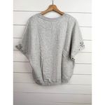 Catherine Malandrino  Size L Grey Heather Pearl Studded Short Sleeve Sweatshirt Photo 3