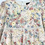 En Saison Eyelet Babydoll Mini Dress Size Small Floral Tiered Lined Puff Sleeve Pink Photo 7