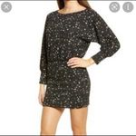 All in Favor Black Cream Speckled Long Sleeve Dress Size S Photo 2