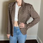 Coco and Jaimeson Preppy Brown Checker Print Blazer Size Medium Photo 2