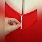 Free People  Orange Oversized V-Neck Ribbed Sleeve Flowy Top Size XS Photo 4