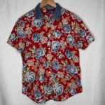 Liz Claiborne VTG ‎ Lizwear MED Hawaiian Floral Button Down Shirt 90s Retro Denim Photo 0