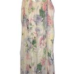 Soft Surroundings  M Pastel Watercolor Floral Print Lined Teired Maxi Dress Photo 0