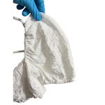 Edikted Crop Top Womens XS White Puffed Sleeve Crinkled Ruffled Photo 5