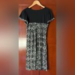 Enfocus Studio 💚 Black and White Geometric Knee Length Dress Photo 2