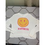 Kori  Ivory and Yellow Happiness Smiley Sweater, size large Photo 3