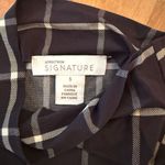 Nordstrom signature turtle neck slinky long sleeve black ivory check out size S Photo 2