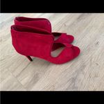 Impo Vibrant Red art deco Suede 3 inch Heels y2k statement size 10 Photo 3