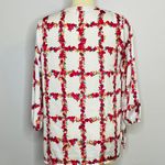 Charming Charlie Floral Long Sleeve 1/2 Button Down Blouse- Large Photo 4