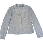 Orvis  Seersucker Three-button Blazer‎ Jacket Lightweight Cotton Stretch Womens 8 Photo 0