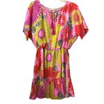 Trina Turk  M Dress Silk Mahalo Tiered Hem Floral sz M Photo 2