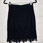 Moulinette Soeurs  Anthropologie Garden Sihouette Black Lace Skirt Sz 0 Photo 0