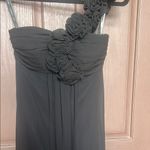 Bill Levkoff  Black One-Shoulder Gown with Floral Accent Photo 2